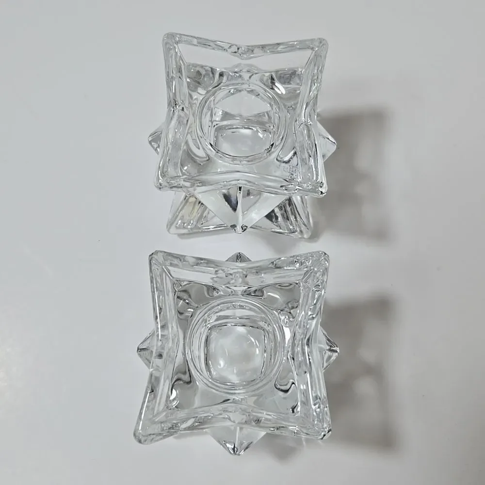 Lead Crystal 3D Star Candle Holders Modern Elegant Candlestick Diamond Geometric